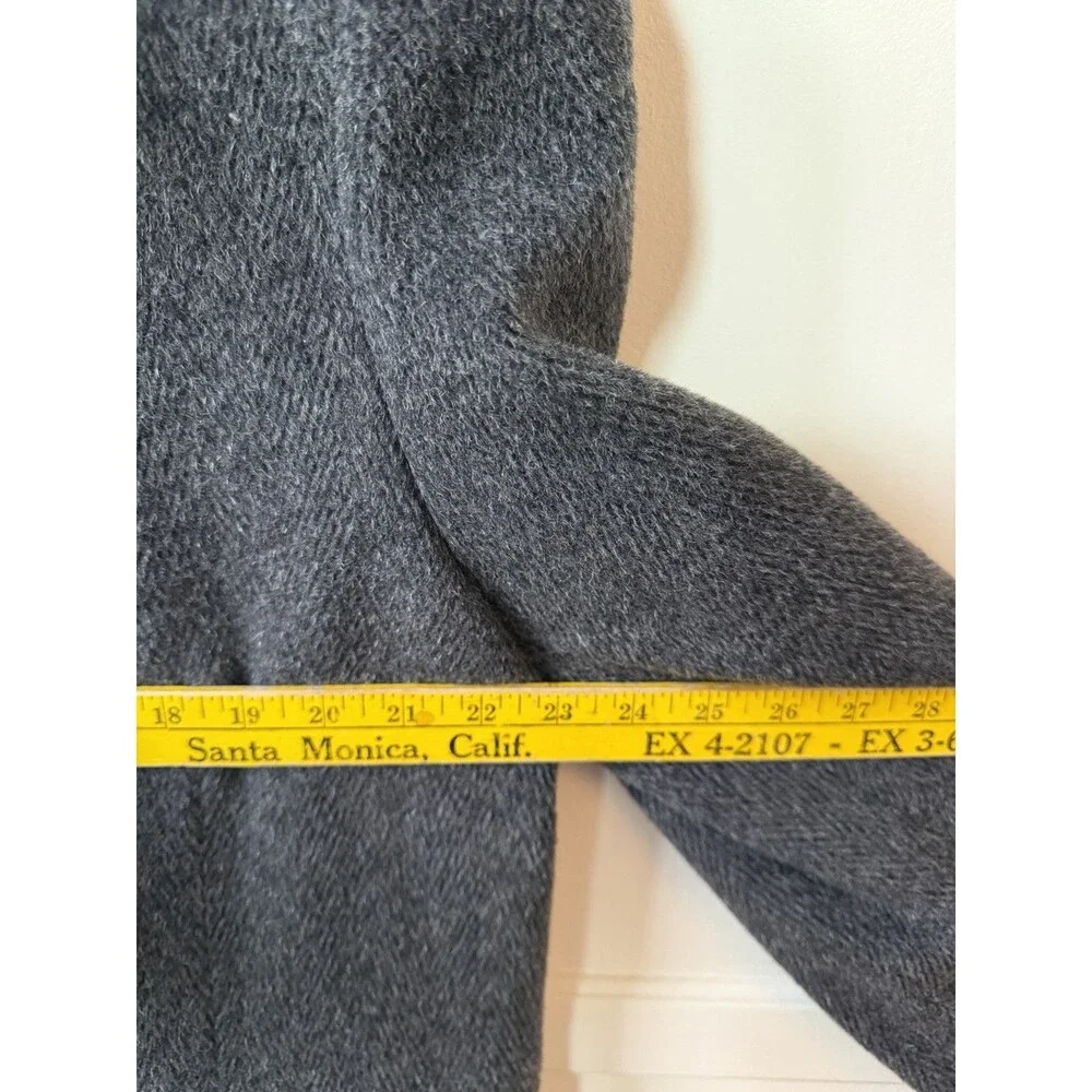 Vintage Evan Picone Wool Mohair Alpaca Long Coat Women’s 14 Charcoal Gray